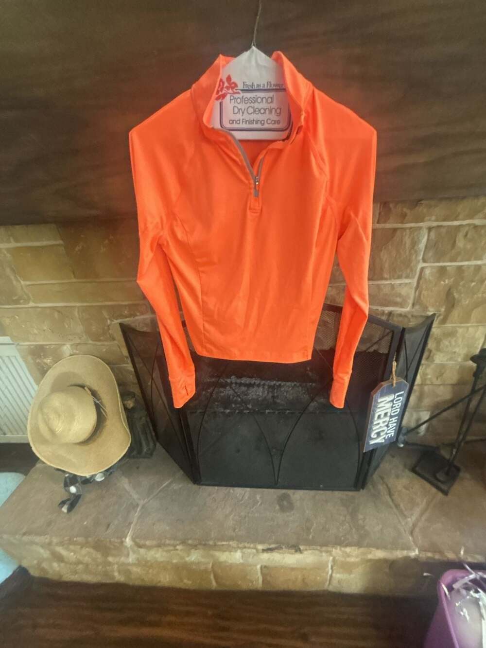Peloton Women's High-Visibility Orange Quarter-Zip Athletic Performance Pullover